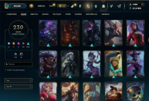 Bronze 4 com TODOS os champs e 230 Skins + 1400 RP - League of Legends LOL