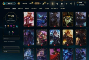 Bronze 4 com TODOS os champs e 230 Skins + 1400 RP - League of Legends LOL