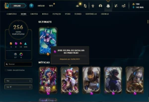 Conta Platina 3 com TODOS os champs e 256 Skins ( MONO ADC ) - League of Legends LOL