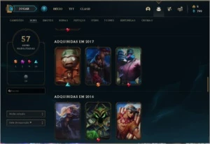 Conta Season 2 com ícones raros e rammus rei - League of Legends LOL