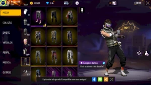 CONTA DO FF, 8 PASSES, NÍVEL 61, SKINKS RARAS - Free Fire