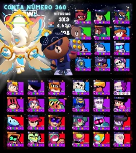 Conta de Brawl Stars com 440 Skins (360)