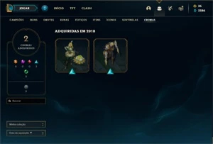 Conta prata 2 com TODOS os champ e 172 Skins + 500k de Diana - League of Legends LOL
