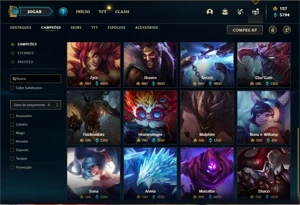 Conta ouro 3 com 150 Champs e 425 Skins + 5 Prestigios - League of Legends LOL