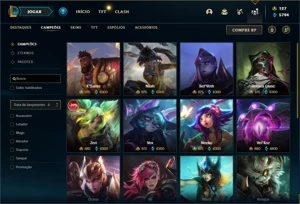 Conta ouro 3 com 150 Champs e 425 Skins + 5 Prestigios - League of Legends LOL