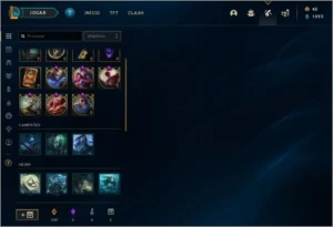 Conta Lol plat IV lvl 100 66% de winrate 64 champ 24 skin s6 - League of Legends