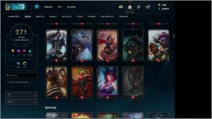270 SKINS - 35K DE ESSENCIA - 95% DOS CAMPEÕS - League of Legends LOL
