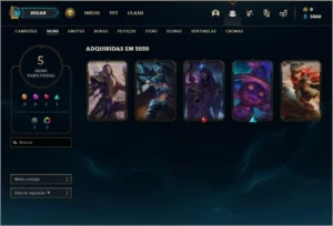 Conta platina 3 com 5 skins e 32 champs (Ex D4) - League of Legends LOL