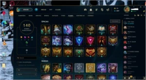 Conta nivel 77 gold 4, 101 skins, 10 emotes, 140 icones - League of Legends LOL