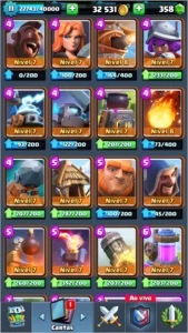 Conta clash royale lvl 11 todas as cartas