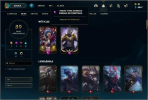 Conta platina 2 com 68 champs e 89 skins + 700k de Yasuo - League of Legends LOL