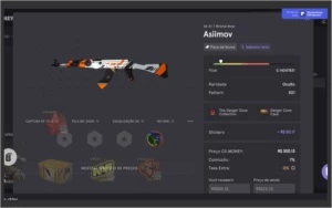 Ak-47 | Asiimov com adesivo holográfico da fúria - Counter Strike CS