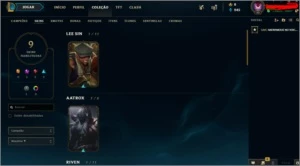 Conta League of legends Unranked Com SKINS tops LOL