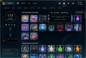 Conta LoL com 167 skins - League of Legends