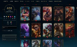 Conta League of Legends com 408 skins LOL