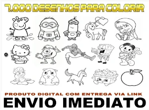 Pacote Com 7.000 Desenhos Para Colorir - Envio Por Email - Digital Services