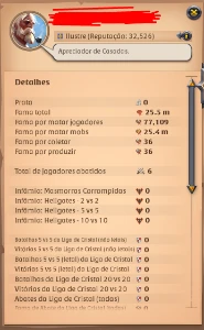 Conta de Entrada para HCE (25m Fama Total) !! - Albion Online