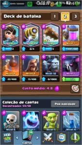Conta CLASH ROYALE: Arena 9 + NV 10 + 3 Lendárias