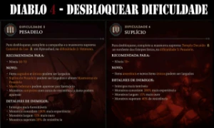 Diablo 4 Desbloquear dificuldade 3 e 4 Softcore - Blizzard