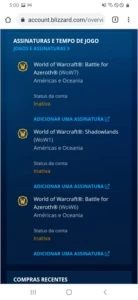 Vendo conta world of warcraft - Blizzard