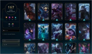 conta lvl 426 gold II 167 skins, prestigio yasuo e lucian - League of Legends LOL