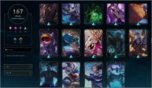 conta lvl 426 gold II 167 skins, prestigio yasuo e lucian - League of Legends LOL