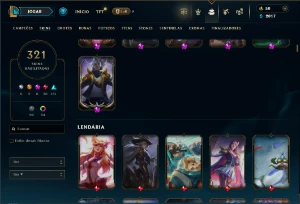 Unranked com TODOS os champs e 321 Skins ( Nivel 485 ) - League of Legends LOL