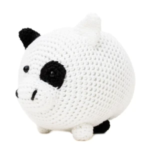 Porquinho Preto e Branco em Crochê Amigurumi - Artesanato e Personalizados
