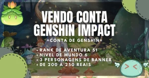 Conta de genshin impact  (-70%off) Envio imediato