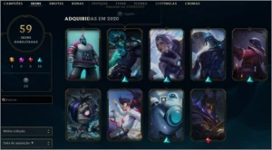 Conta league of legends 59 skins, prata 1. LOL
