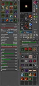 Vendo ED lvl 233 ml 87 na barra full set Inabra! - Tibia