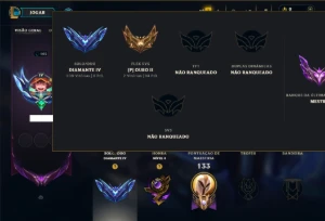 Diamante 4 com 150 Champs e 70 Skins +7 Vitoriosas - League of Legends LOL