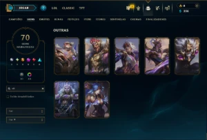 Diamante 4 com 150 Champs e 70 Skins +7 Vitoriosas - League of Legends LOL