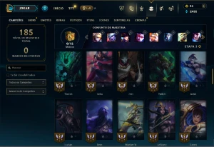 Unranked com 65 Champs e 39 Skins +6 Vitoriosas - League of Legends LOL