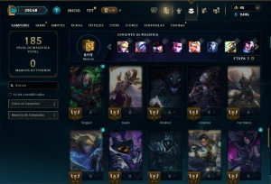 Unranked com 65 Champs e 39 Skins +6 Vitoriosas - League of Legends LOL