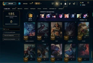 Unranked com 65 Champs e 39 Skins +6 Vitoriosas - League of Legends LOL