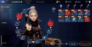 [CONTA MIR4] - Level 72, 3 Espíritos épicos, Set IV Raro, S