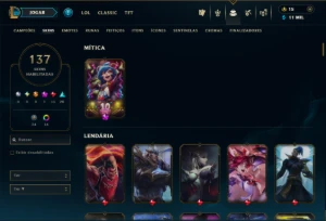 Unranked com 150 Champs e 137 Skins ( JG / SUP / MID ) - League of Legends LOL