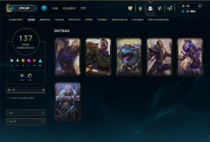 Unranked com 150 Champs e 137 Skins ( JG / SUP / MID ) - League of Legends LOL