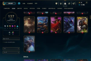 Unranked com 150 Champs e 137 Skins ( JG / SUP / MID ) - League of Legends LOL