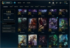 Conta ouro 2 com 17 skins e 54 champs - League of Legends LOL
