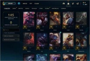 Conta ouro 2 com 17 skins e 54 champs - League of Legends LOL
