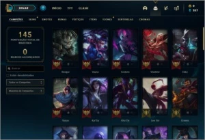 Conta ouro 2 com 17 skins e 54 champs - League of Legends LOL