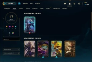 Conta ouro 2 com 17 skins e 54 champs - League of Legends LOL