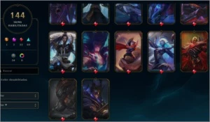 LoL ouro 2, 144 skins - League of Legends
