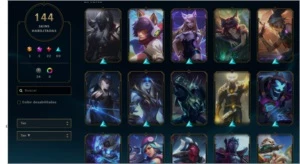 LoL ouro 2, 144 skins - League of Legends