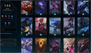LoL ouro 2, 144 skins - League of Legends