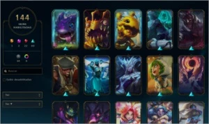 LoL ouro 2, 144 skins - League of Legends