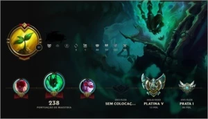 Conta muito boa League of legends plat 5 atual e skins raras LOL