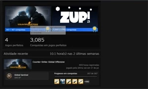 Nível 111 na Steam - 4 Medalhas - 846 Horas+ de CS:GO - Counter Strike